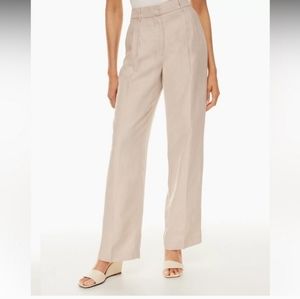 Aritzia Wilfred Effortless Wide Leg Pants Size 8 Blush Cairo Cream Nude  Linen